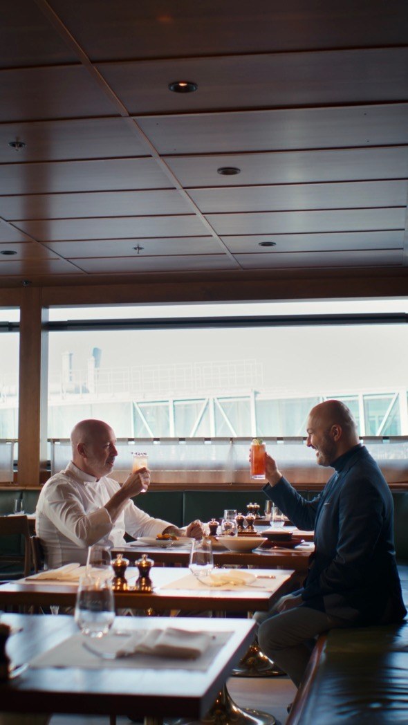 Hospitality scene from Samuel Kwan’s Cathay Pacific and Rosewood project
